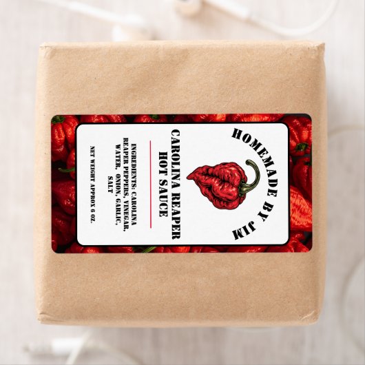 Modern Carolina Reaper Pepper Hot Sauce Label (Insitu)