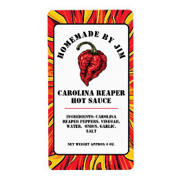 Modern Carolina Reaper Pepper Hot Sauce Label