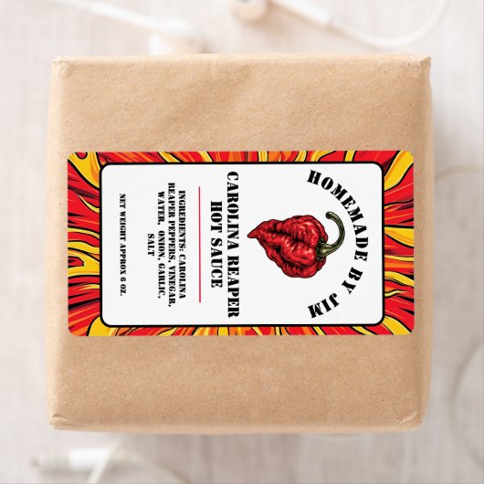 Modern Carolina Reaper Pepper Hot Sauce Label (Insitu)