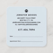 Modern Cartoon Dog Grooming Vierkante Visitekaartje (Achterkant)