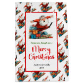 Modern Cartoon Santa Claus playful holiday  Medium Cadeauzakje (Voorkant)