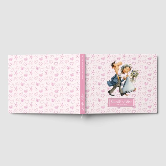 Modern Cartoon Trouwpaar Gastboek Gastenboek (Volledig)