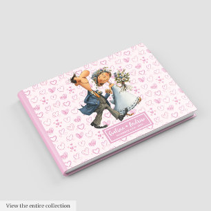 Modern Cartoon Trouwpaar Gastboek Gastenboek