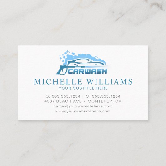 Modern Carwash Service Company Visitekaartje (Achterkant)