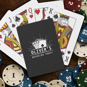 Modern Casino Bachelor Party Groomsmen Bruiloft Pokerkaarten
