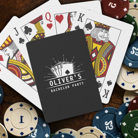 Modern Casino Bachelor Party Groomsmen Bruiloft Pokerkaarten