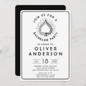 Modern Casino Bachelor Party Poker Kaart | Wit (Voorkant / Achterkant)