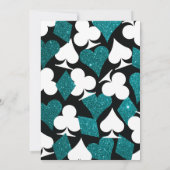 Modern Casino Blauwgroen Glitter Bruiloft Kaart (Achterkant)