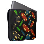 Modern Casino Chips 3D Art Design Laptop Sleeve (Voorkant Rechts)