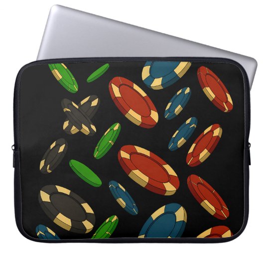 Modern Casino Chips 3D Art Design Laptop Sleeve (Voorkant)