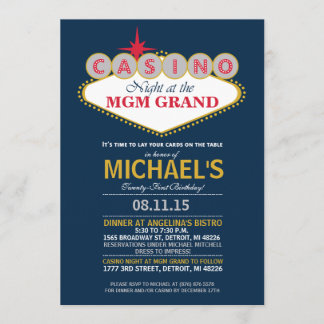 Modern Casino Dinner Party Verjaardag Uitnodigen Kaart