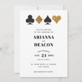 Modern Casino Goud Glitter Bruiloft Uitnodiging (Voorkant)