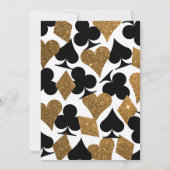Modern Casino Goud Glitter Bruiloft Uitnodiging (Achterkant)