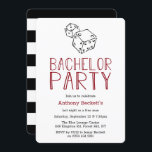 Modern Casino Night Bachelor Party Kaart<br><div class="desc">Viel in stijl met deze trendy bachelor partijuitnodigingen. Het ontwerp is gemakkelijk te personaliseren met je eigen formulering en je familie en vrienden zullen enthousiast zijn als ze deze geweldige partijuitnodiging ontvangen.</div>