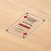 Modern Casino Night Verjaardagsfeest Acryl Uitnodigingen (Laagn)