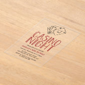 Modern Casino Night Verjaardagsfeest Acryl Uitnodigingen (Laagn)