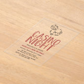 Modern Casino Night Verjaardagsfeest Acryl Uitnodigingen (Laagn)