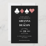 Modern Casino Wedding Invitation met Roze Glitter Kaart<br><div class="desc">Deze uitnodiging voor een bruiloft voor het moderne koppel is schoon en eenvoudig met een modern gevoel en een glitzy casino met roze glitter- en witte kaartpakken,  waardoor dit de perfecte keuze is voor een lavish Las Vegas affaire.</div>