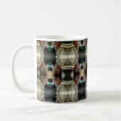Modern Castle Brown/Grey Pattern Koffiemok (Links)