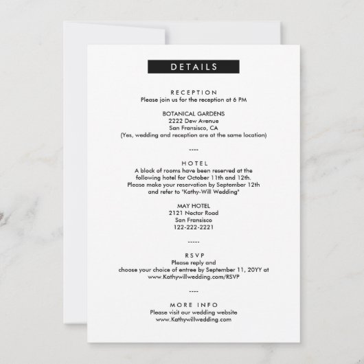 Modern Casual 4 Foto Booth All-in-One Weddenschap Kaart (Achterkant)