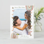 Modern Casual Boho Wedding Engaged Save The Date (Staand voorkant)