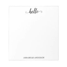 Modern Casual elegant script zwart grijs Hallo