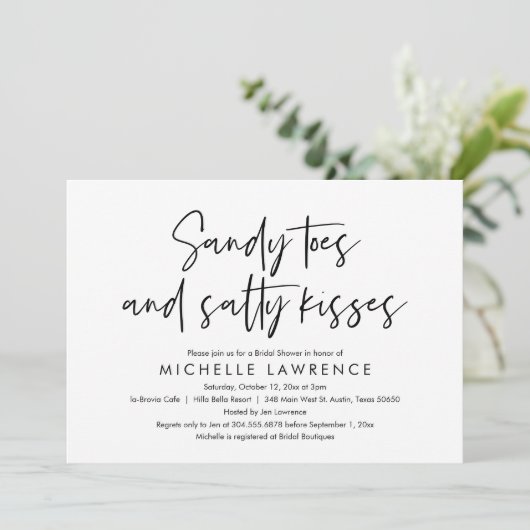 Modern Casual en vun, Vrijgezellenfeest Beach Part Kaart (Staand voorkant)