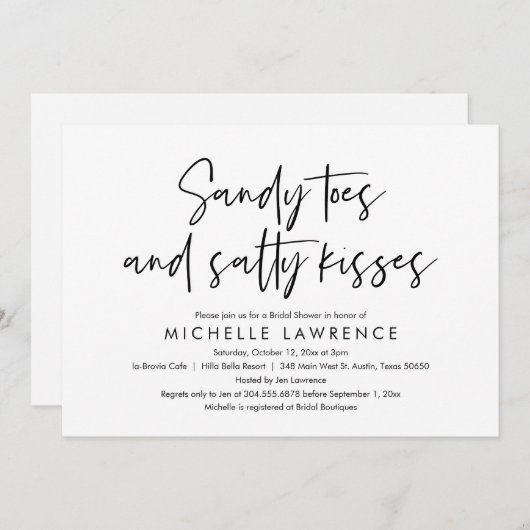 Modern Casual en vun, Vrijgezellenfeest Beach Part Kaart (Voorkant / Achterkant)