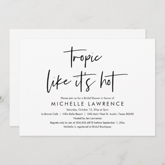 Modern Casual en vun, Vrijgezellenfeest Beach Part Kaart (Voorkant / Achterkant)