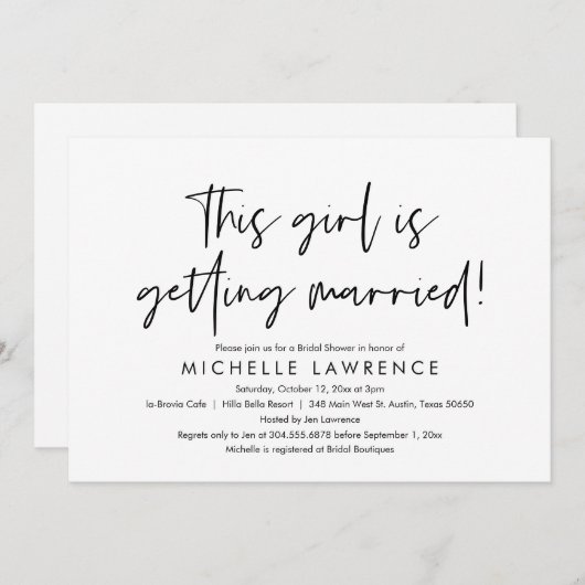 Modern Casual en vun, Vrijgezellenfeest Beach Part Kaart (Voorkant / Achterkant)