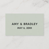 Modern Casual handschrift bruiloft Bedankt Sage Informatiekaartje (Achterkant)