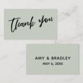 Modern Casual handschrift bruiloft Bedankt Sage Informatiekaartje (Voorkant / Achterkant)