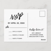 Modern Casual Handschrift Sage Green RSVP Briefkaart (Achterkant)