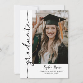 Modern Casual Photo Graduation Party Invitation Kaart