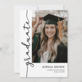 Modern Casual Photo Graduation Party Invitation Kaart (Voorkant)