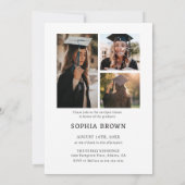 Modern Casual Photo Graduation Party Invitation Kaart (Achterkant)