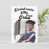 Modern Casual Photo Graduation Party Kaart (Staand voorkant)