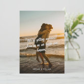 Modern casual photo wedding  kaart (Staand voorkant)