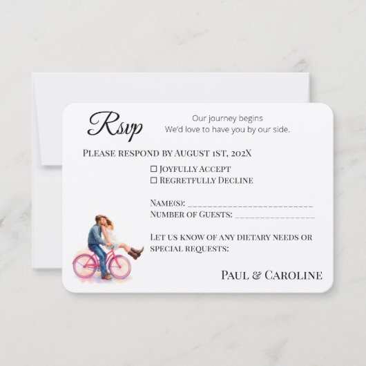 Modern Casual Romantic Couple Watercolor Artistic Save The Date (Voorkant)