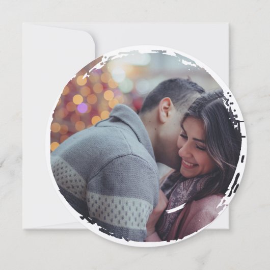 Modern Casual Romantic Couple Wedding Illustration Kaart (Achterkant)