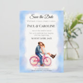 Modern Casual romantisch paar verlovingsfeest Save The Date (Staand voorkant)