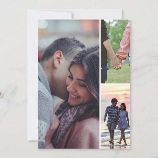 Modern Casual romantisch paar verlovingsfeest Save The Date (Achterkant)