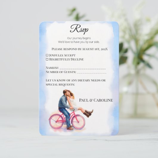 Modern Casual romantisch paar Waterverf Artistic Save The Date (Staand voorkant)