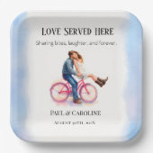 Modern Casual Romantisch Trouwen Artistiek Paar Papieren Bordje (Voorkant)