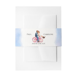 Modern Casual Romantisch Trouwen Artistiek Paar Uitnodigingen Wikkel