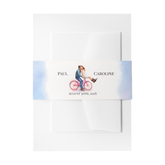 Modern Casual Romantisch Trouwen Artistiek Paar Uitnodigingen Wikkel (Voorkant Voorbeeld)