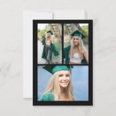 Modern Casual Script 4 Foto Afstuderen Dank u Bedankkaart (Achterkant)