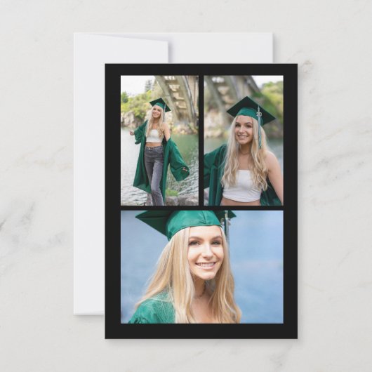 Modern Casual Script 4 Foto Afstuderen Dank u Bedankkaart (Achterkant)