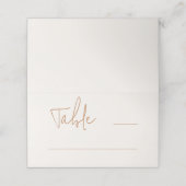 Modern Casual Script Aardse bruiloft Plaatskaartje (Buitenkant ongevouwen)