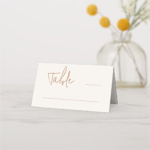 Modern Casual Script Aardse bruiloft Plaatskaartje